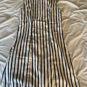 Forever 21 Black and White Striped Midi Dress